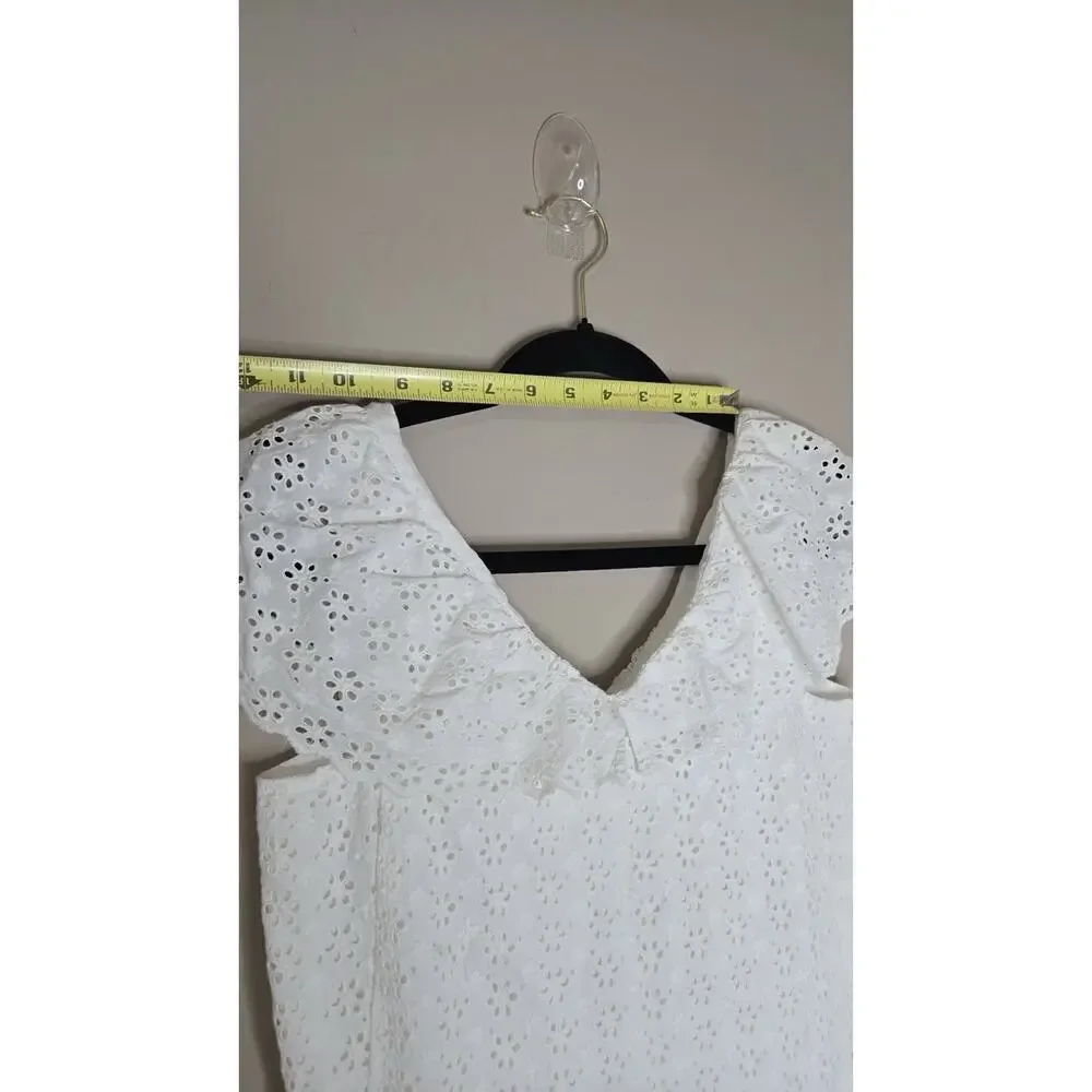 NWT Womens Hatley Eyelet Lace Shift Sundress White Size XS Knee Length MSRP $99 - Picture 9 of 10